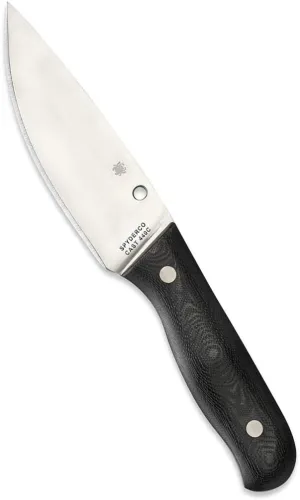 Spyderco FB32GP Serrata Black G-10 Handle PlainEdge Fixed Blade Knife