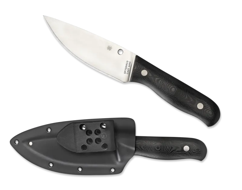 Spyderco FB32GP Serrata Black G-10 Handle PlainEdge Fixed Blade Knife