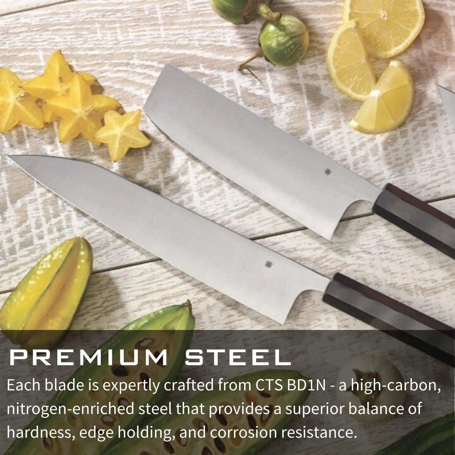 Spyderco K17GP Wakiita Nakiri BD1N Black G10 Premium PlainEdge Kitchen Knife