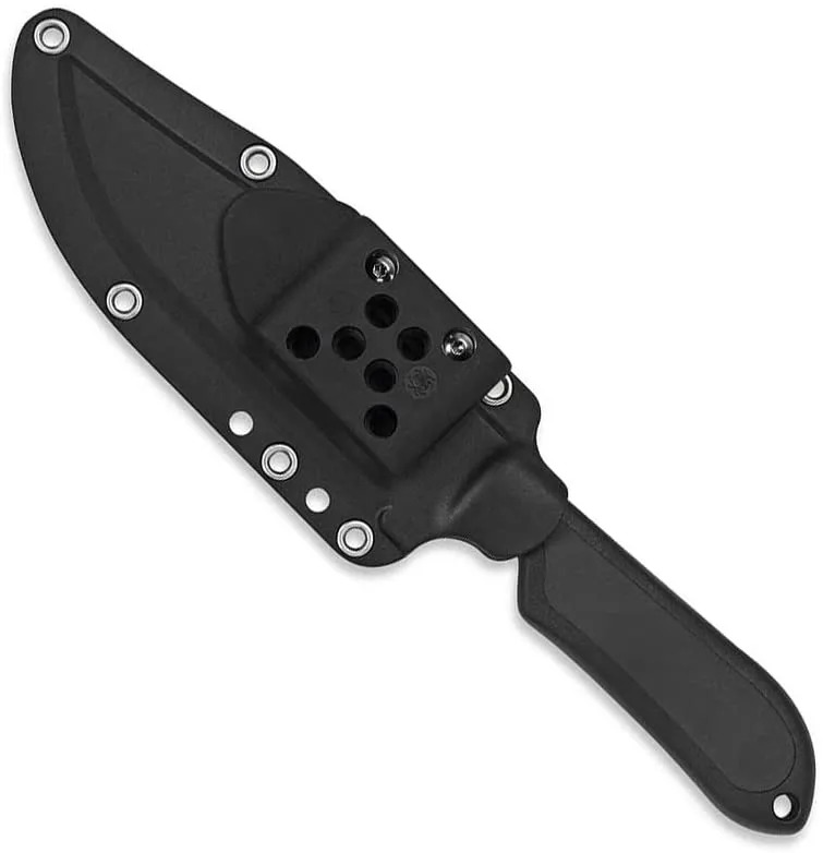 Spyderco Street Bowie 5.05" Plain Edge Fixed Blade Black Knife (FB04PBB)