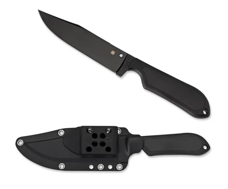 Spyderco Street Bowie 5.05" Plain Edge Fixed Blade Black Knife (FB04PBB)