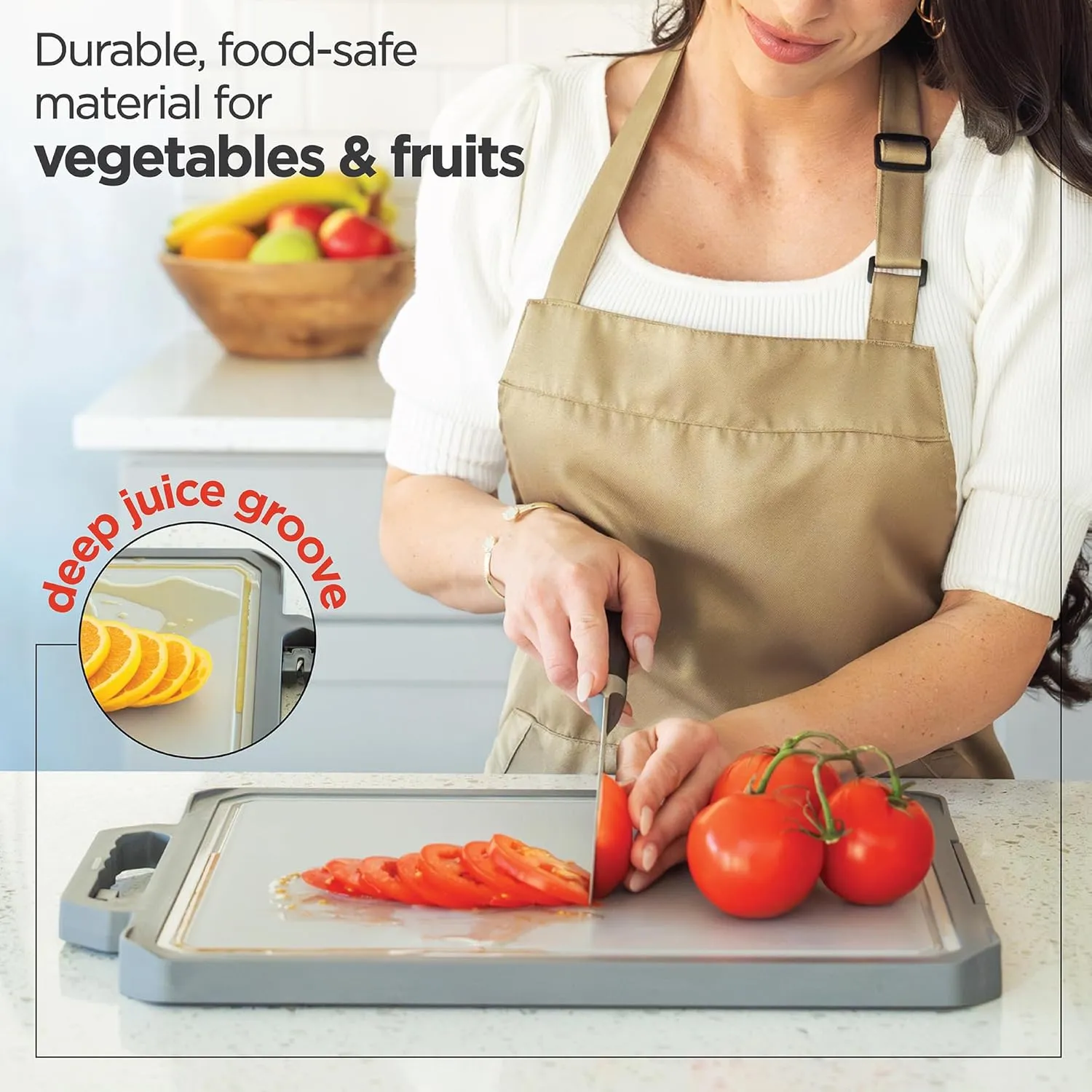 Stainless Steel Cutting Board with Ceramic Sharpener & Grater, XLarge 17"x12" Double-Sided Metal Cutting Board, Non-Toxic Plastic Board, 304 Stainless Steel & Food Grade PP, Easy to Clean.