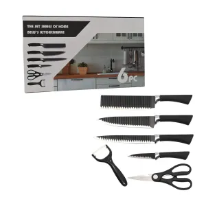 Stainless Steel Knife Set With Chef Peeler And Scissor (6 Pieces)