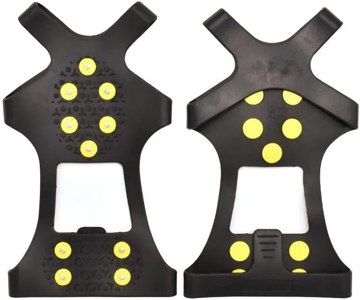 Stainless Steel Micro Spike Crampons Ice Snow Grips 1 Pair Snow Walk Traction Cleats Ice Cleats Traction Anti-Slip Shoes Ice Gripper for Walking,Jogging, Climbing and Hiking(X-Large)