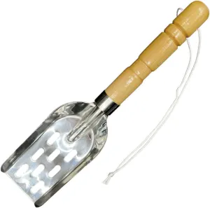 Stainless Steel Shrimp Baits Shovel Smooth and Safe Wooden Handle Mix Baits Shovel Fishing Tackle for Outdoor Seafishing