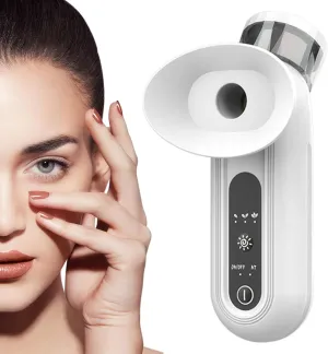 Steam Therapy for Dry Eyes, Portable Eye Mist Steamer – Heated with Nano Mist, Adjustable Temperature Control, Ideal for Travel & Screen Users, Spa-Like Relief (White)