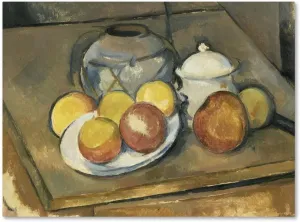 Strawtrimmed Vase Sugar Bowl And Apples by Cezanne, 35x47-Inch Canvas Wall Art