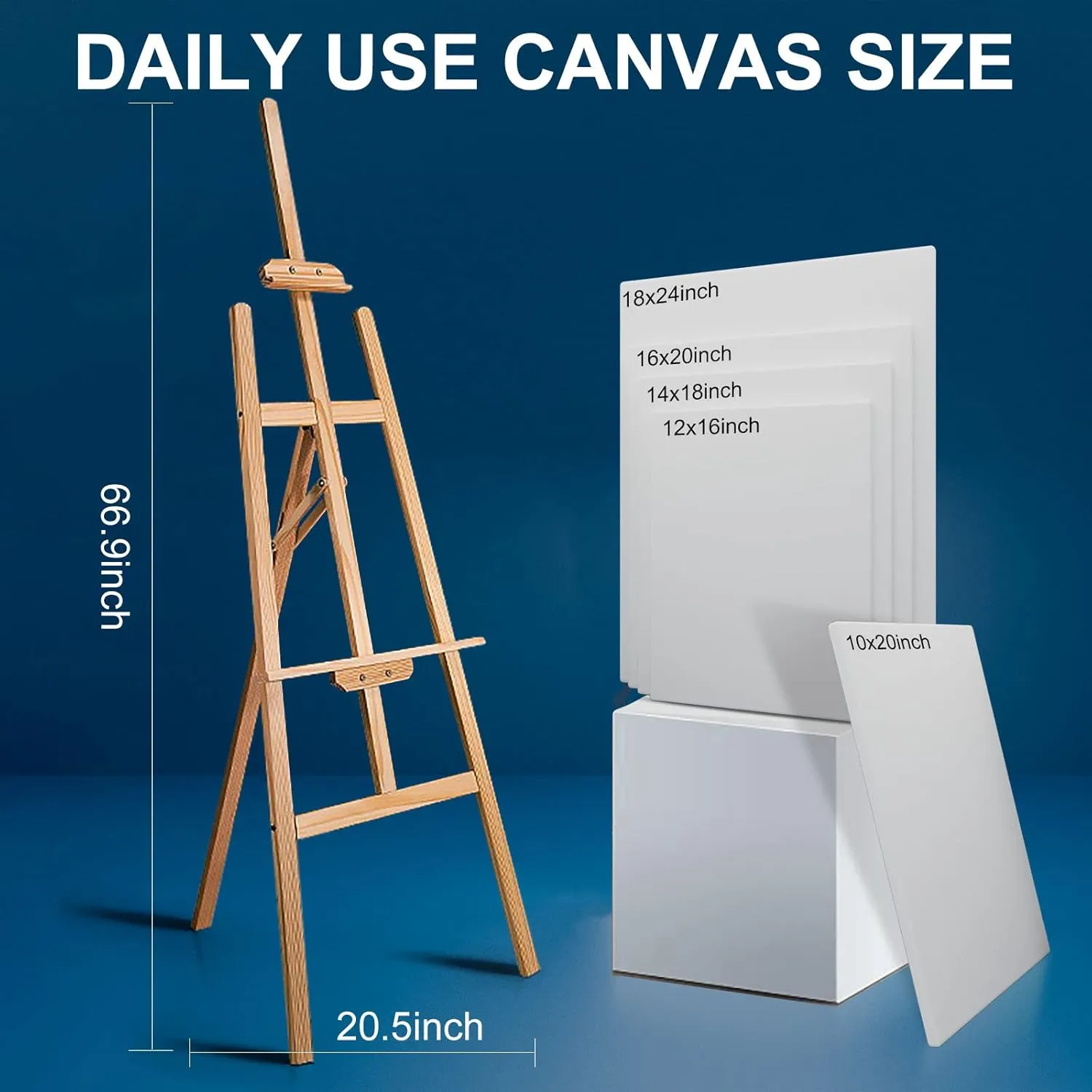 Stretched Canvases for Painting 18x24 Inch 5-Pack, 10 oz Triple Primed Acid-Free 100% Cotton Blank Canvas, Rectangular Canvas for Oil Paint Acrylics Pouring & Wet Art Media, Pour Painting