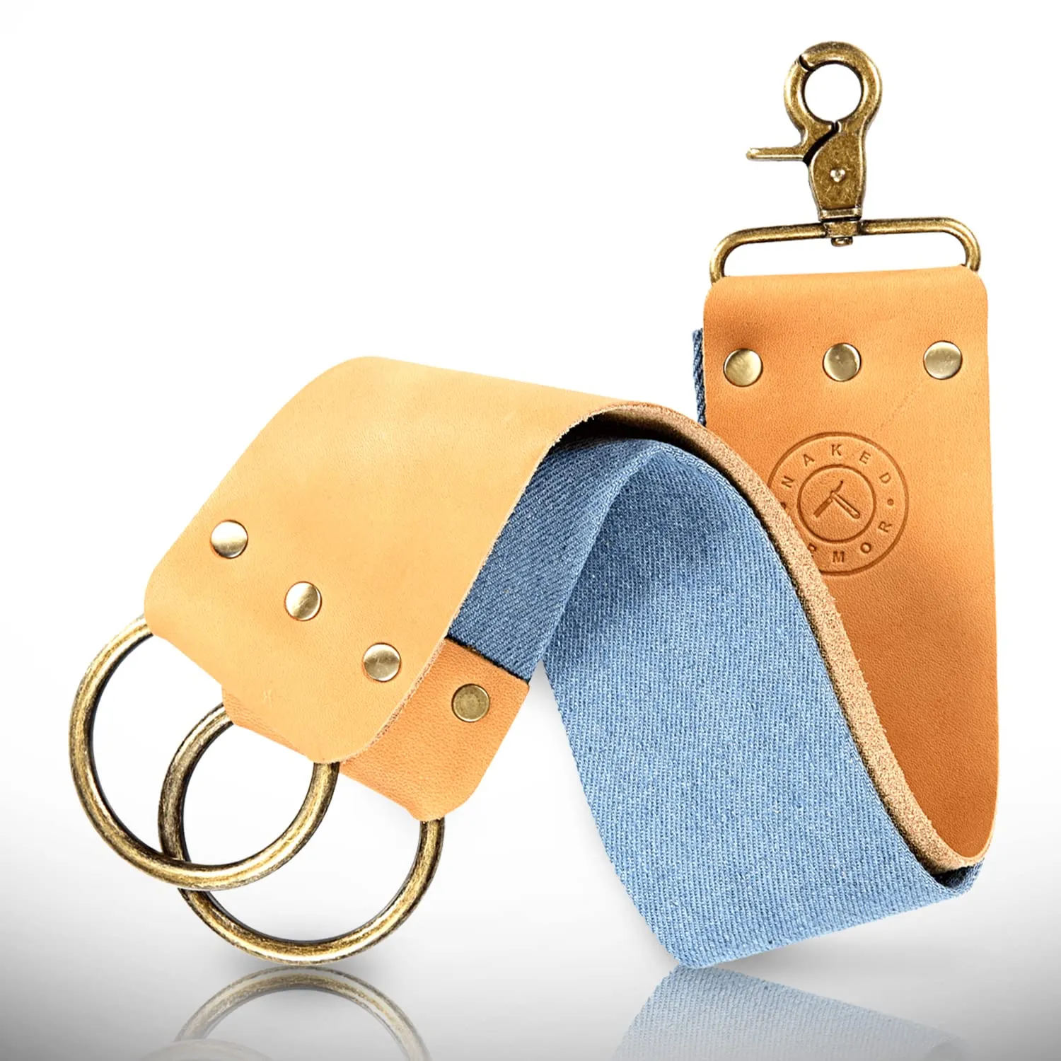 Stropping Leather Strop - Straight Razor Sharpening & Leather Knife Sharpener, Brass Hooks, Linen Stropping Belt, Leather Strop for Knife Sharpening, Razor Blade Sharpener, Shave Strop