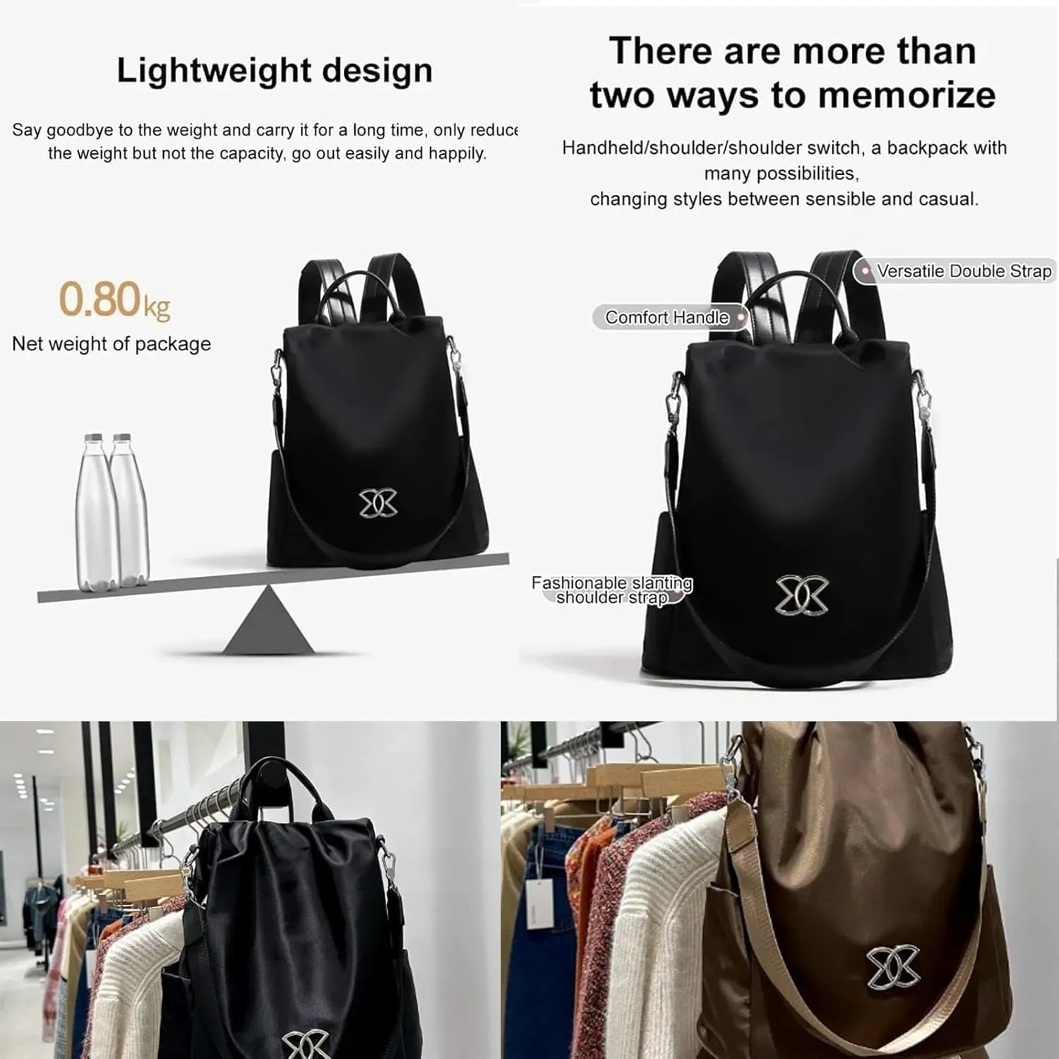 Subscrsidewa Anti-Theft Large Capacity Backpack, Anti Theft Backpack Subscrsidewa, Leisure Shoulder Bag, Large Capacity (Black)