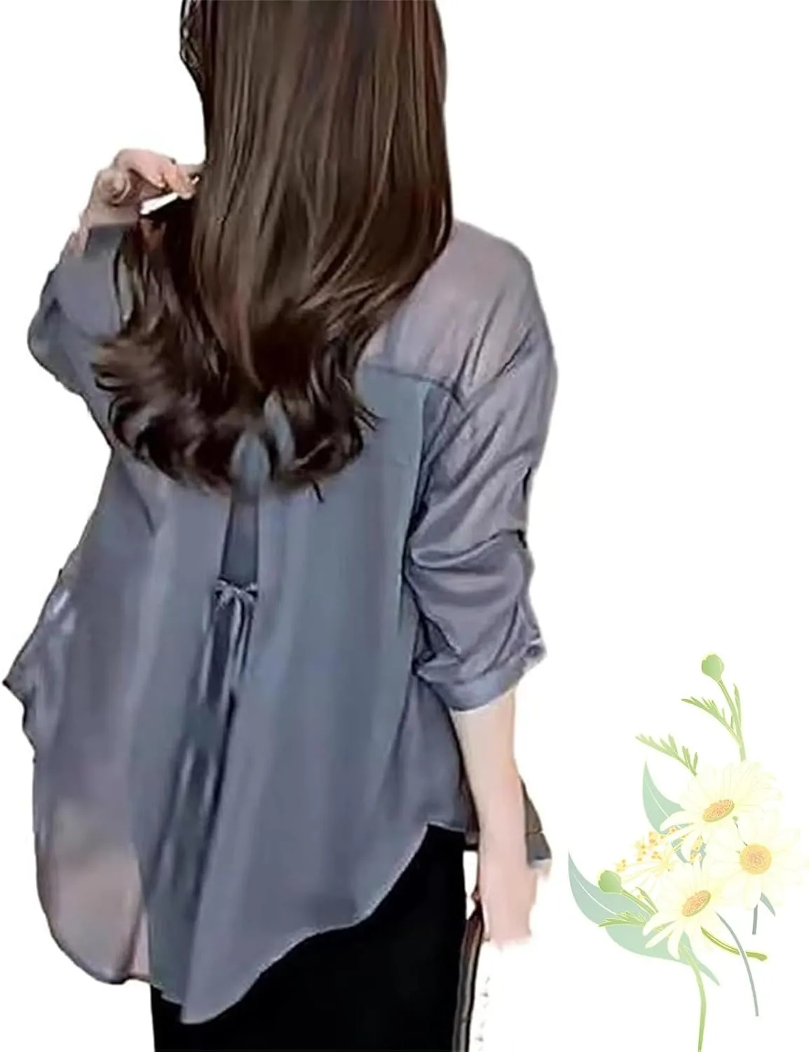 Summer Sunscreen Chiffon Shirt, Long Sleeve Uv Protected Silk Shirt, Casual Lightweight Ice Silk Chiffon Sunscreen Shirts