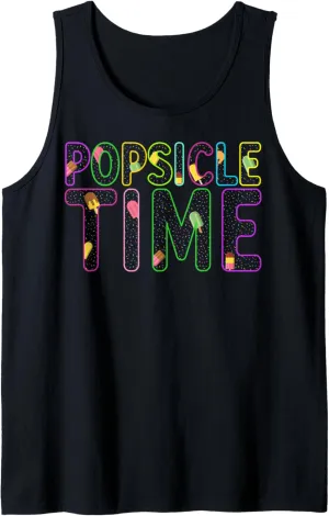 Summer Vacation Swee Food Cold Ice Cream Popsicle Time Tank Top