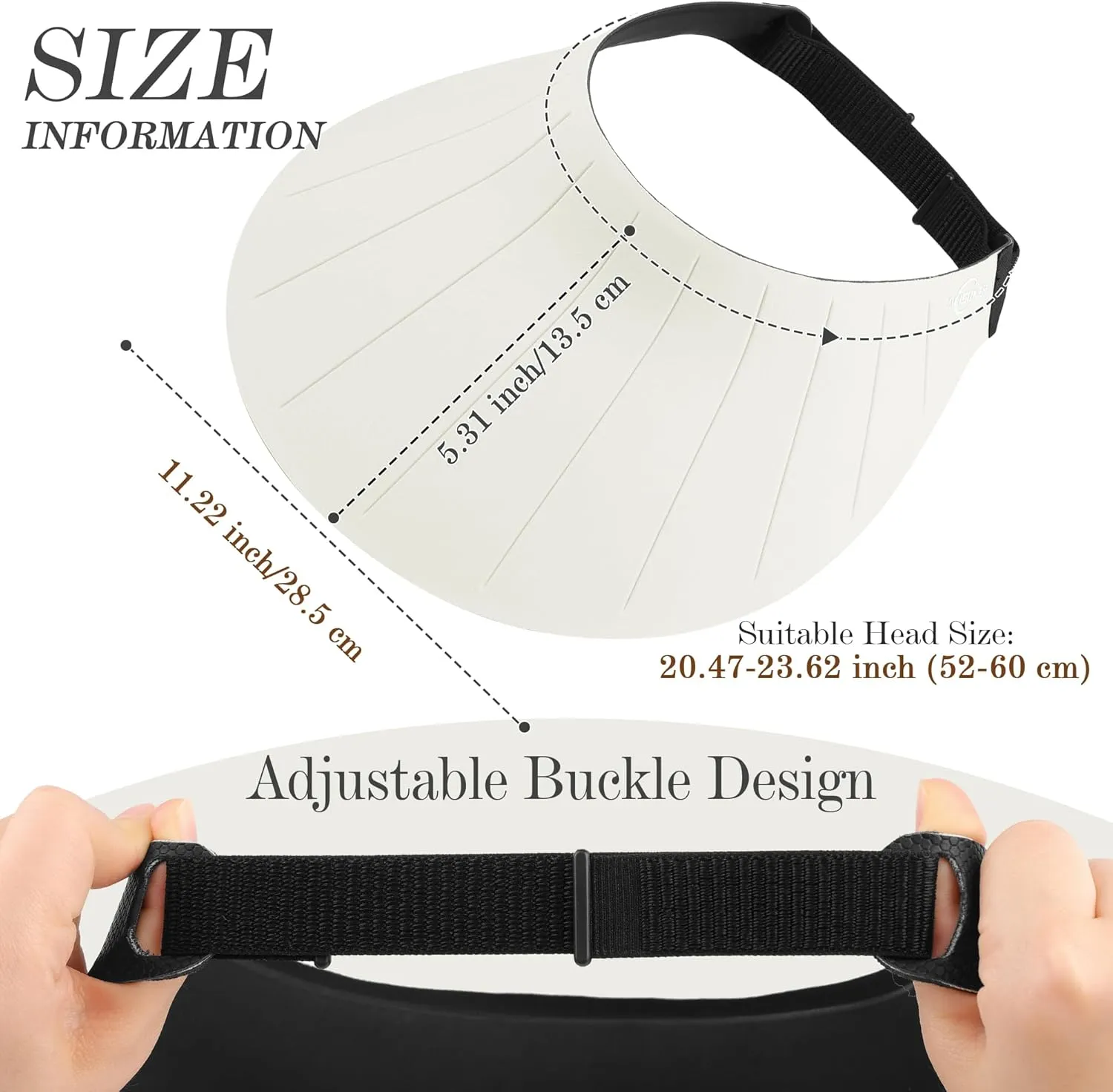 Sun Visor Hat for Women Men Wide Brim UPF50  Packable Seamless Beach Hats Adjustable Ponytail Sun Hats for Outdoor