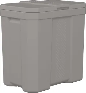 Suncast 28 Gallon Heavy Duty Storage Box, Durable, Multi-Purpose Container for Salt, Sand, Dirt, Ice Melt, and Outdoor Supplies, Made in the USA, Made in the USA