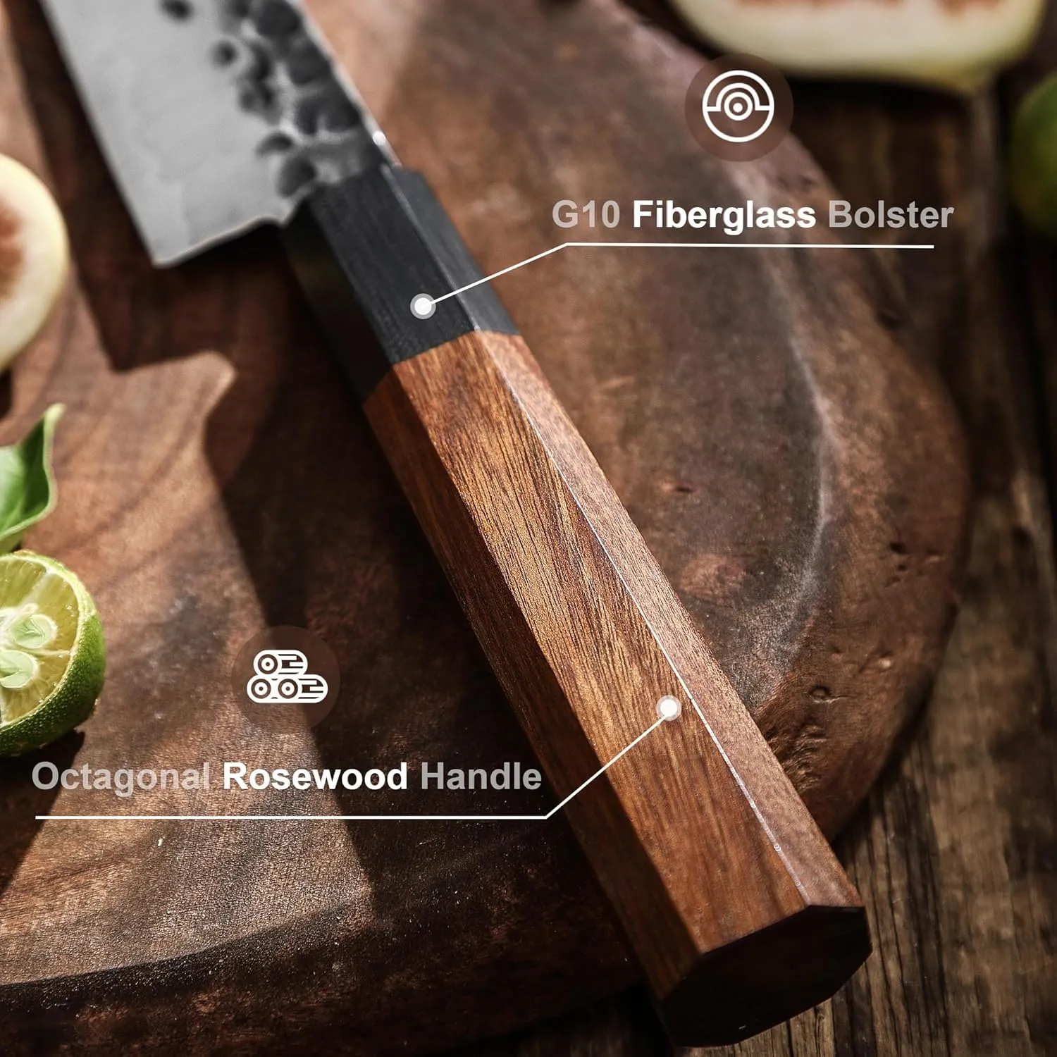 Sunnecko Kitchen Knife Sharp, Paring Knife 5.5 Inch Carbon Steel Fruit Knife 3-Layered 9CR18MOV, Rosewood Handle Gift Box