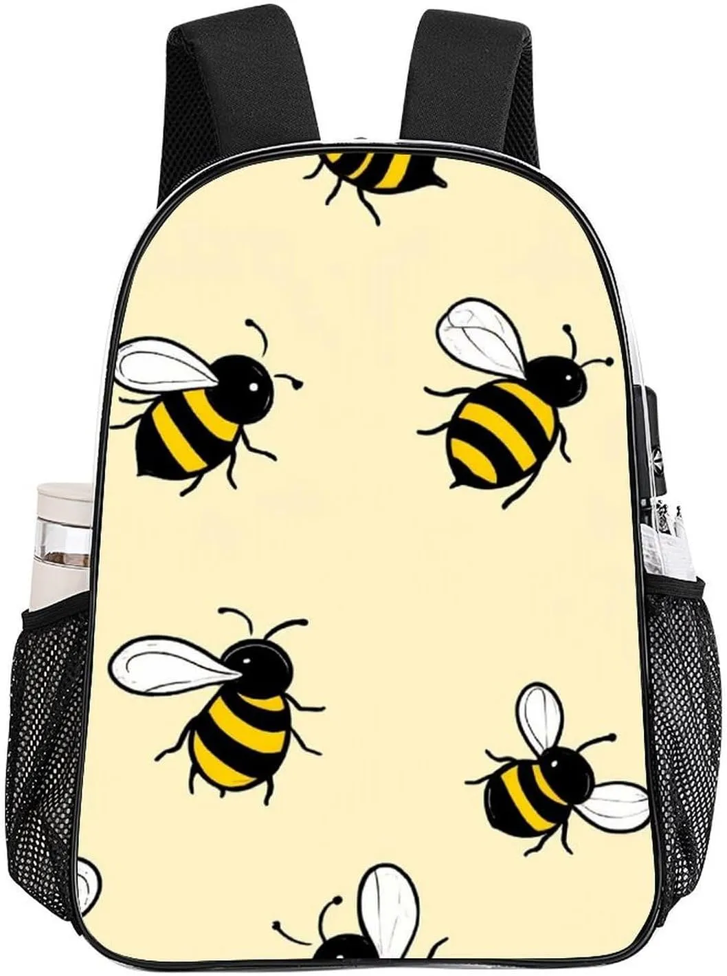 Supdreamc Lightweight Daypack Backpack for Sports Travel Running - Large Capacity Multipurpose Transparent Bookbag, Cute Bee Pattern Laptop Backpack Daypack