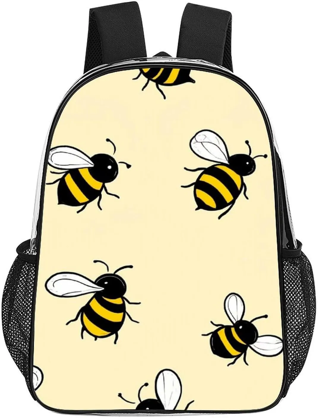 Supdreamc Lightweight Daypack Backpack for Sports Travel Running - Large Capacity Multipurpose Transparent Bookbag, Cute Bee Pattern Laptop Backpack Daypack