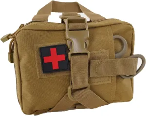 Survival First aid kit, ifak Trauma kit, Suitable for Travel, Hiking, Outdoor Camping (Khaki)