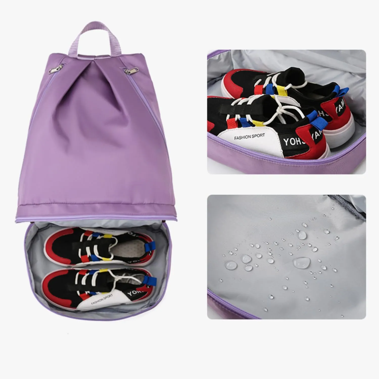 Swimming Bag Dry Wet Separation Female Sports Fitness Bag Waterproof Travel Storage Bag Yoga Bag Travel Backpack (purple)
