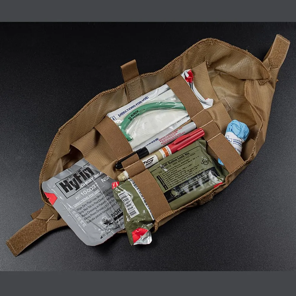 Tactical Roll Up Dump Packet Trauma Pouch IFAK First Aid Kit Bag Everyday Carry Medical Storage Pocket for MOLLE Chest Rigs