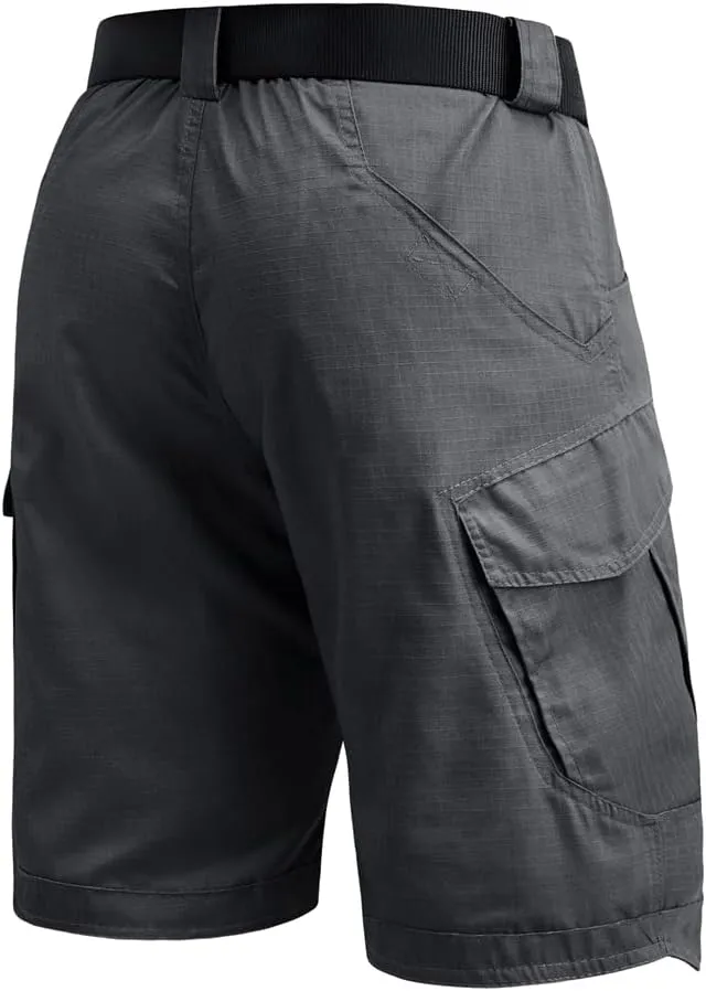 Tactical Work Shorts for Men Outdoor Casual Military Combat Hiking Cargo Shorts with Multi-Pocket (No Belt)