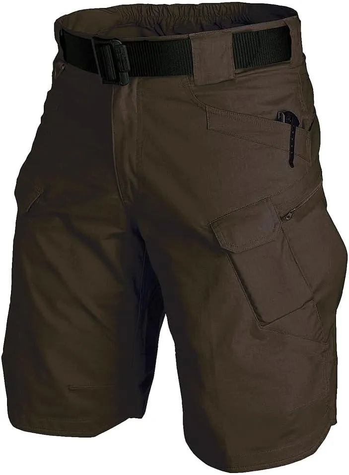 Tactical Work Shorts for Men Outdoor Casual Military Combat Hiking Cargo Shorts with Multi-Pocket (No Belt)