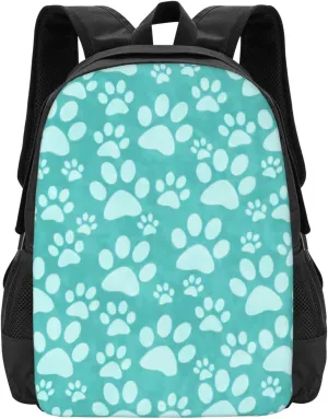 Teal Dog Paw Prin Lightweight Packable Backpack Travel Casual Hiking Daypack Foldable Backpack For Men Women