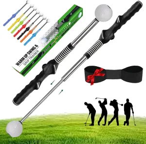 Telescopic Club, Retractable Golf Swing Training Aid, Gloryboom Golf, Gloryboom Telescopic Club, with Click Feedback, Strength & Tempo Training, for Right & Left-Handed Golfers