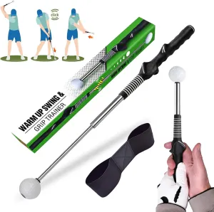 Telescopic Club, Retractable Golf Swing Training Aid, Golf Grip Trainer with Click Feedback, Golf Training aid Indoor and Outdoor Golfs Equipment for Beginners and Professionals