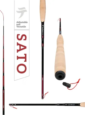 Tenkara USA Fly Fishing SATO™ Rod, for Large & Small Fish - Carbon Fiber, Lightweight, Telescopic, Adjustable, 3 Multi-Lengths (10'8"/ 11'10"/ 12'9")… (Complete Starter Kit)
