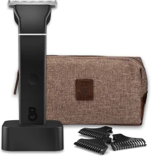 The Beard Club Groin & Body Hair Trimmer for Men & Travel Bag - Ceramic Blade Pubic Hair Trimmer, Man Electric Waterproof Cordless USB Rechargeable No Nick Ball Shaver & Body Groomer