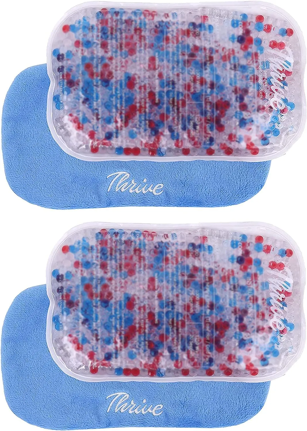Thrive Reusable Gel Ice Pack for Injuries (2-Pack), FSA and HSA Approved, Flexible Hot and Cold Compress for Knees, Ankles, Arms, and Back