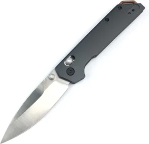Thumb Stud Assisted Opening Iridium Folding Knife, 3.27’’ 8Cr13Mov Blade Pocket Knife with Gray Aluminum Alloy Handle, DuraLock System, Reversible Pocketclip