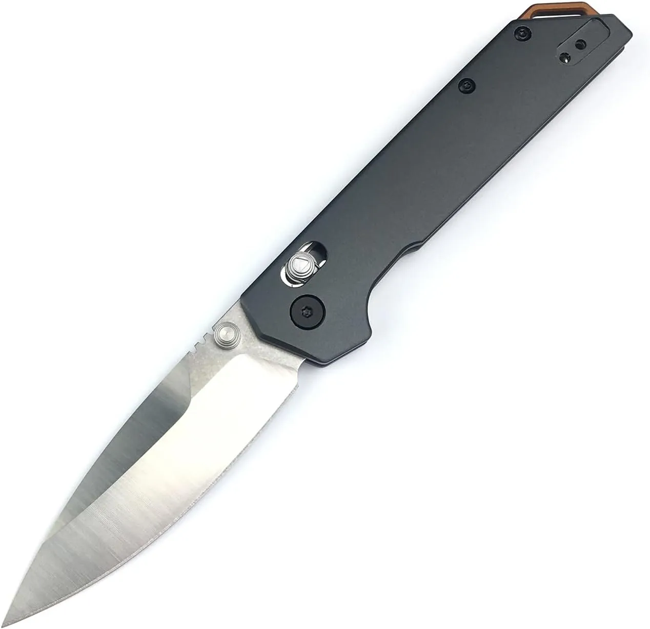 Thumb Stud Assisted Opening Iridium Folding Knife, 3.27’’ 8Cr13Mov Blade Pocket Knife with Gray Aluminum Alloy Handle, DuraLock System, Reversible Pocketclip