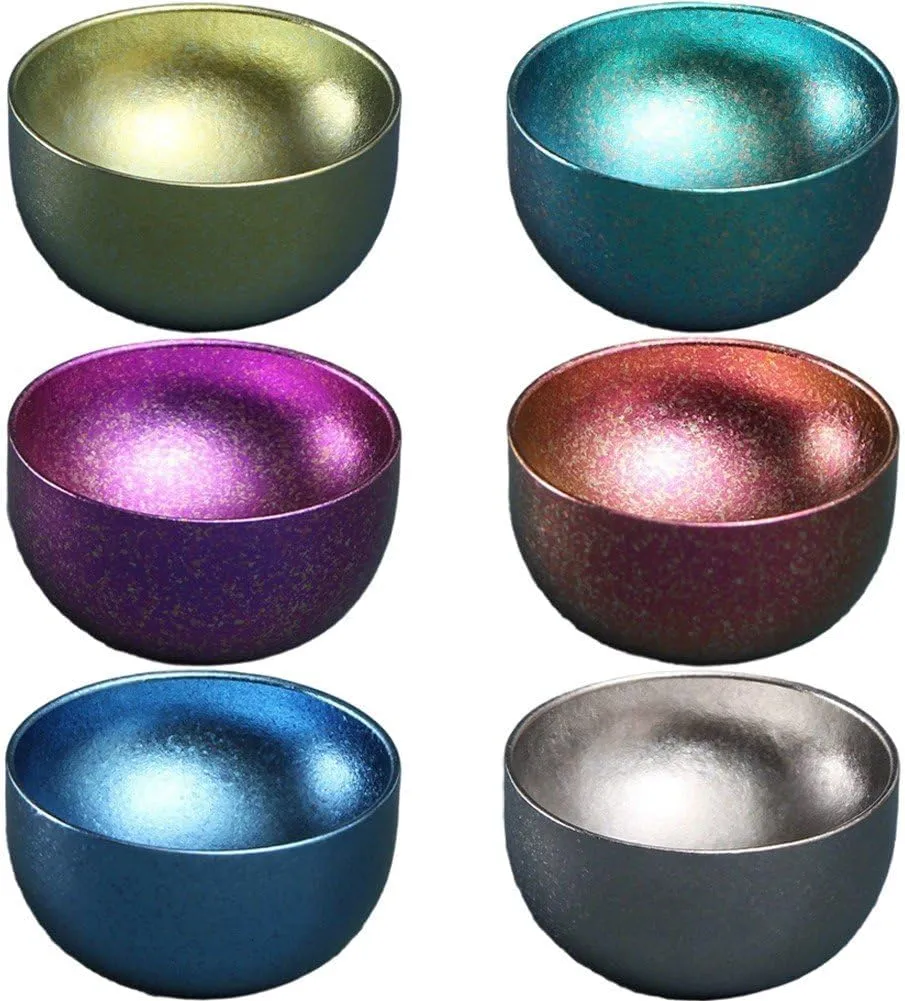 Titanium Small Tea Cup Outdoor Camping Tea Brewing Cup Tea Pot Cup Double Walled Cups Dishwasher Safe Coffee Cup for Camping Travel
