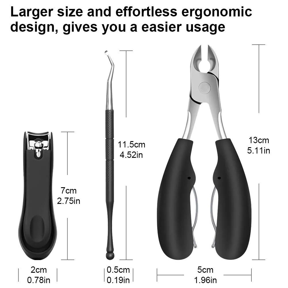 Toenail Clippers Manicure Kit with Nail Clippers Toe Nail Clipper Nail File Cleaner Cuticle Nail Clippers Ear Pick Earwax KitSet for Seniors Men Women- 9Pcs