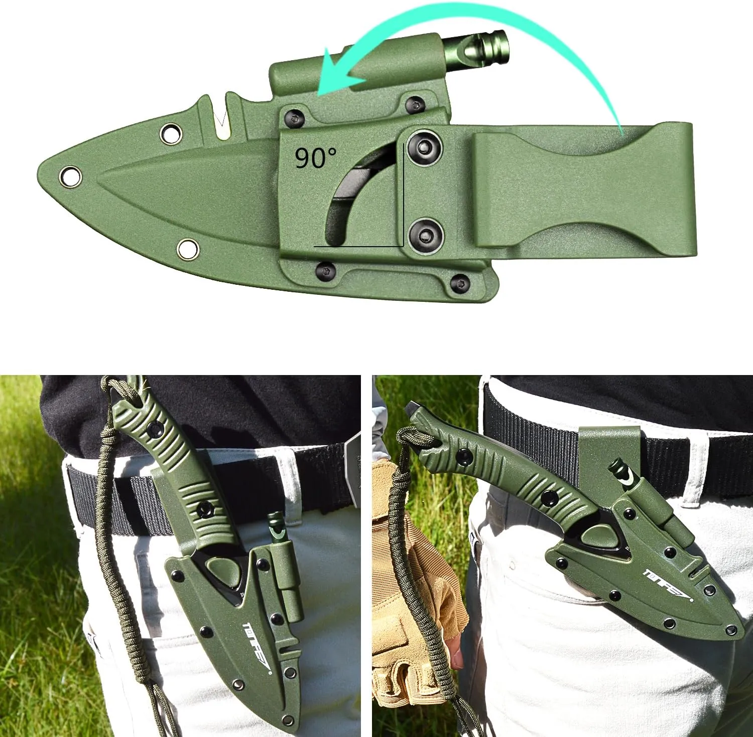 TONIFE Explorer Fixed Blade Knife with Sheath 8Cr14moV Multifunctional Survival Knife Blade with Fiberglass Reinforced Nylon Handle for Outdoor EDC Knife