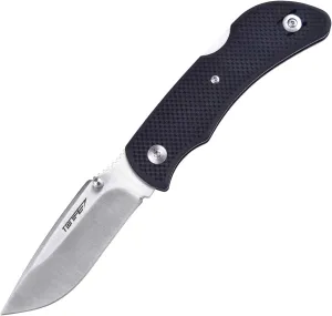 TONIFE Hippo Folding Pocket Knife with Aus-8 Stainless Blade Hunting Outdoor Camping Knife with Nonslip G10 Handle EDC Pocketclip (black)
