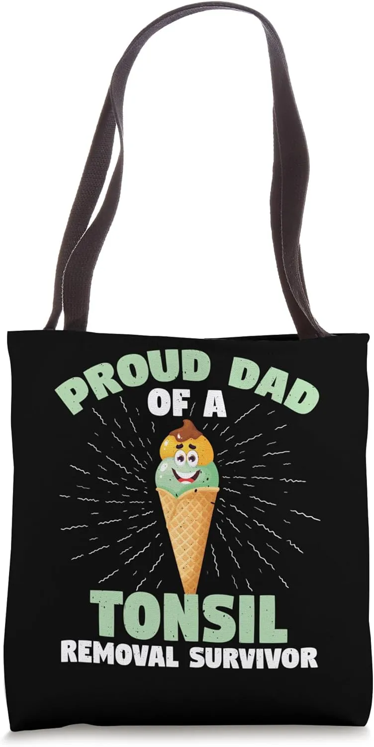 Tonsil Removal Ice Cream Dad Tonsillectomy Recovery Tote Bag