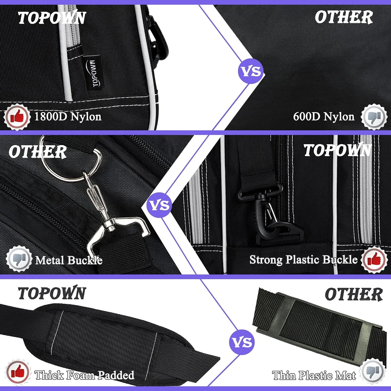 TOPOWN Premium Ice Skate Bag - Roller Skates & Blades Bag for Men & Women - Black & Rose Red