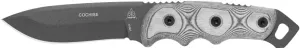 TOPS Knives Cochise Full Tang Fixed Blade- Tactical Gray Blade Finish- Black Kydex Sheath w/Rotating Spring Steel Clip (Black Linen Micarta Handle)