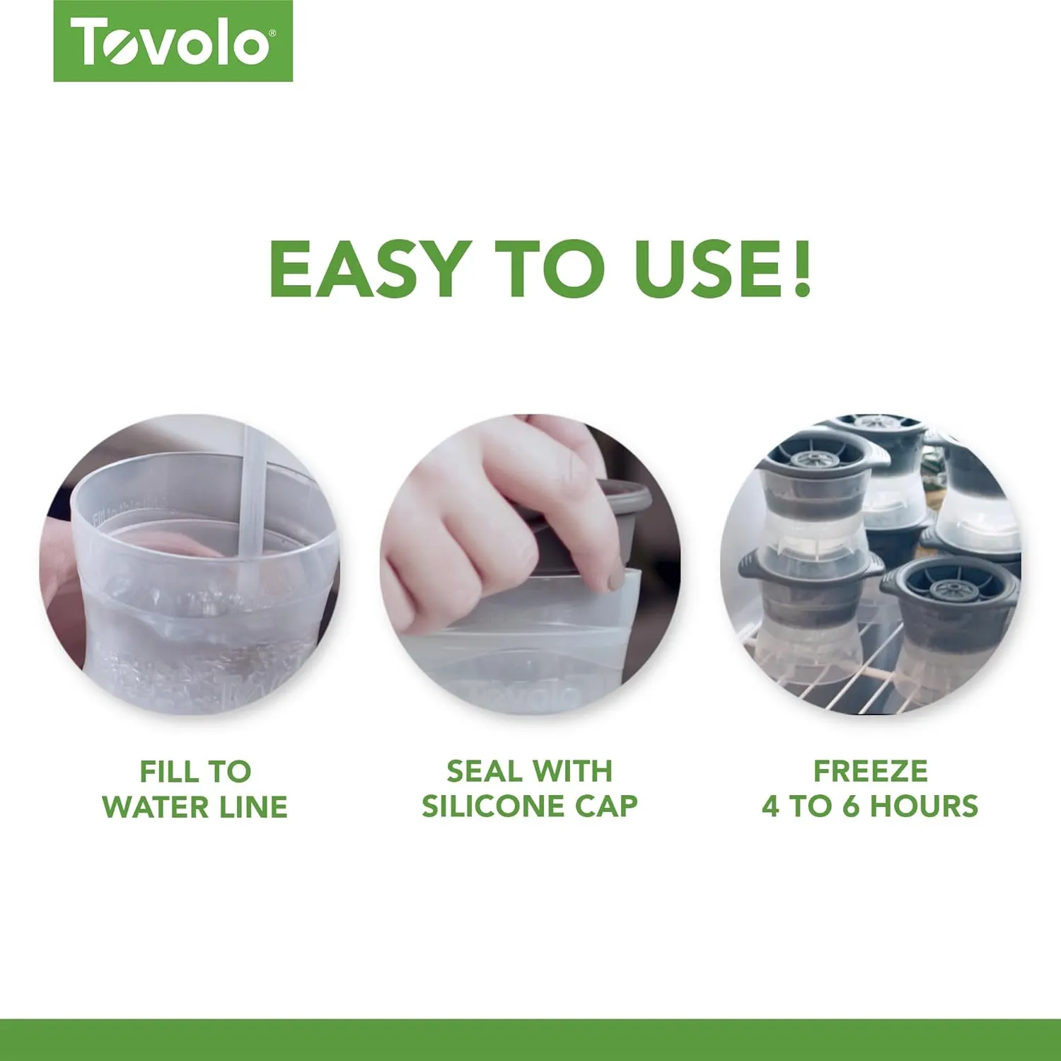 Tovolo Tennis Ball Shaped Ice Molds, Set of 2 - Large Ice Mold Gift Set - Sports Themed Unique Ice Mold Chills Drinks - Odor-Free Freezer Storage, Dishwasher-Safe with Silicone Plunger