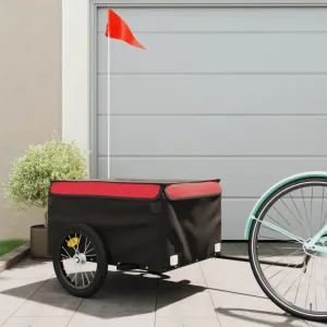 Transport Large Loads with Durable Bike Trailer, 99.2 lb Load Capacity, Sturdy Iron Construction, Black and Red