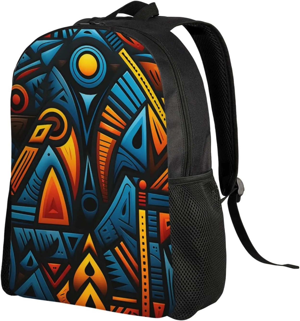 Travel Backpack for Women Men Carry On Backpack Waterproof 15.6inch Laptop Backpack African style textile pattern
