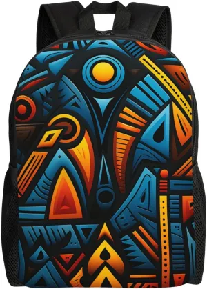 Travel Backpack for Women Men Carry On Backpack Waterproof 15.6inch Laptop Backpack African style textile pattern