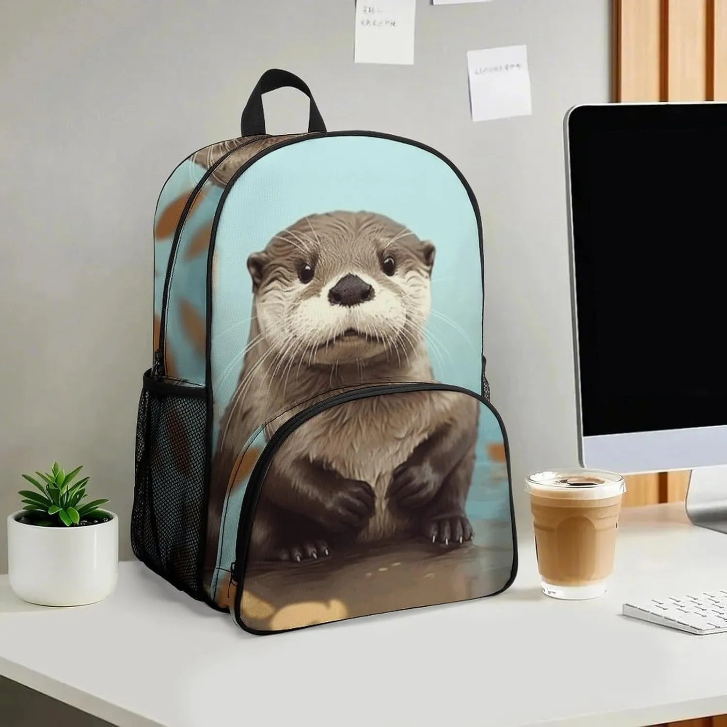 Travel Backpack for Women Men Lightweight 17 Inch Laptop Bag Cute Otter Backpack Casual Daypack