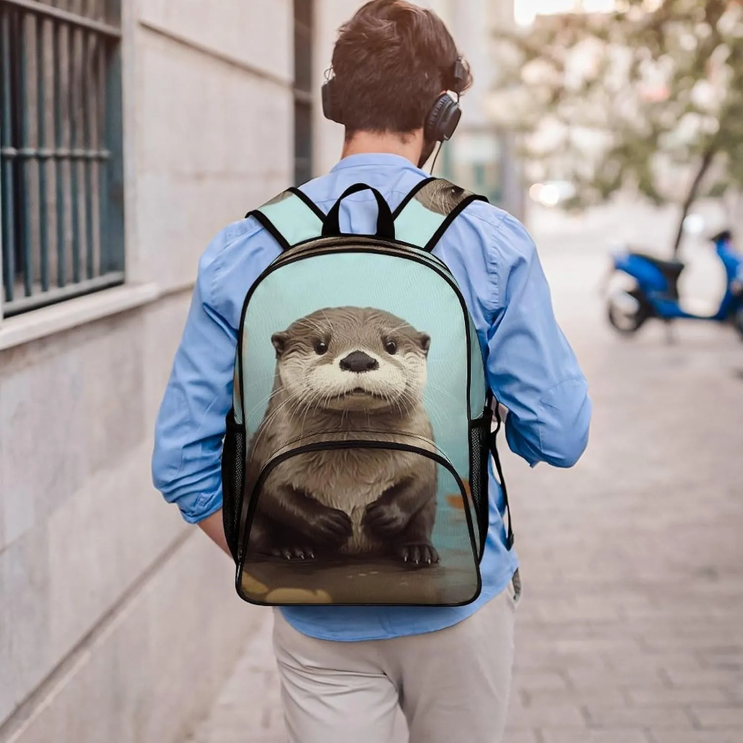 Travel Backpack for Women Men Lightweight 17 Inch Laptop Bag Cute Otter Backpack Casual Daypack