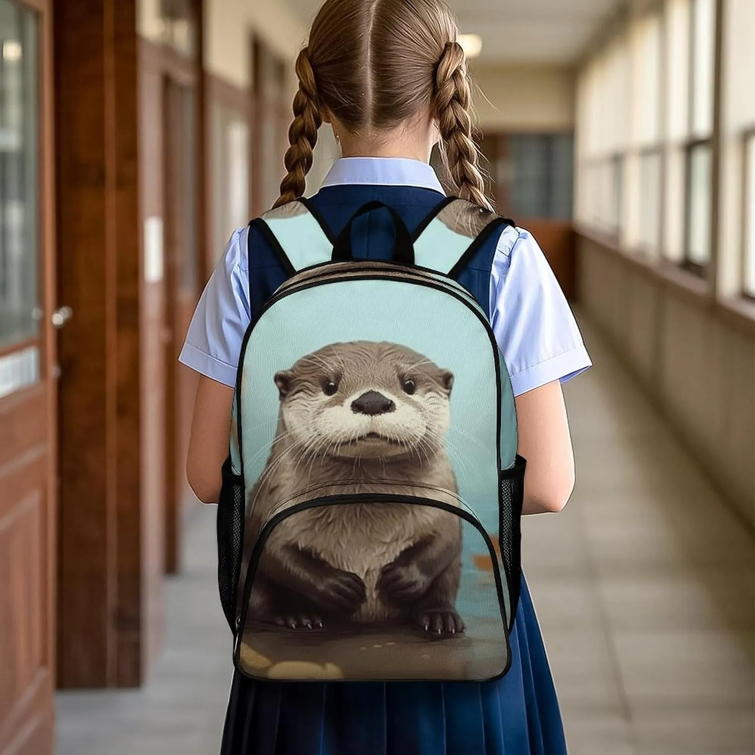 Travel Backpack for Women Men Lightweight 17 Inch Laptop Bag Cute Otter Backpack Casual Daypack