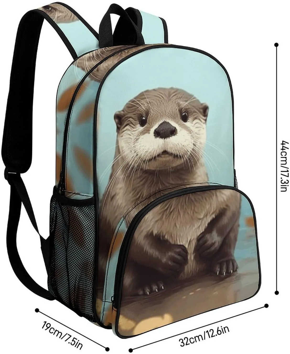 Travel Backpack for Women Men Lightweight 17 Inch Laptop Bag Cute Otter Backpack Casual Daypack