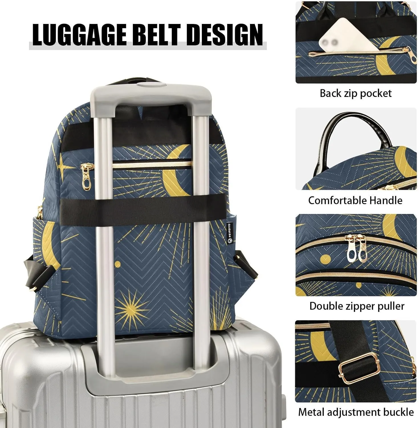 Travel Backpack for Women Quilted Bookbag Casual Bag Backpack Lightweight Fashionable Women's Backpack
